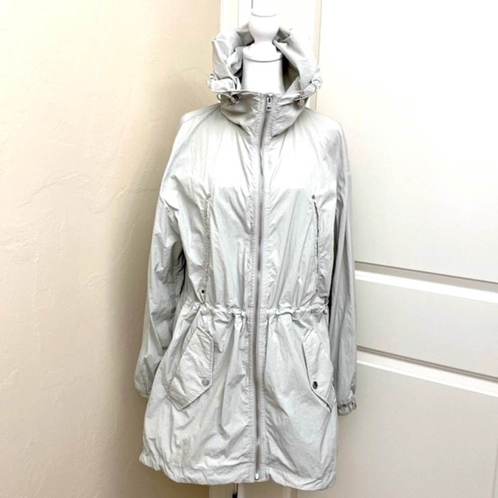 Soia & Kyo rain jacket windbreaker Anorak Womens M Lagenlook lightweight Neutral